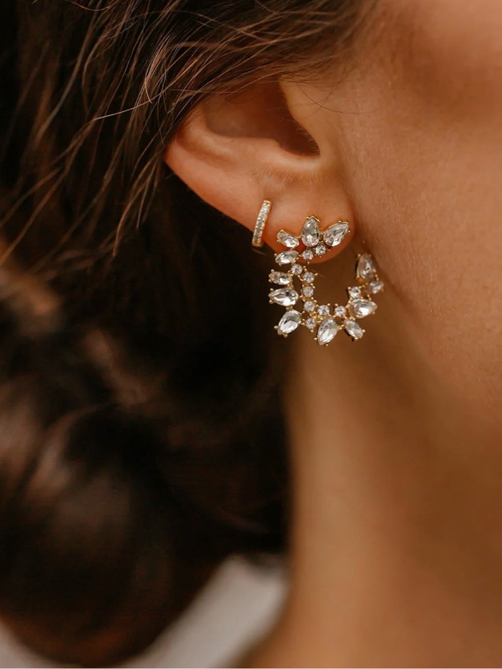 Olive + Piper Lupe Crescent Crystal Studs